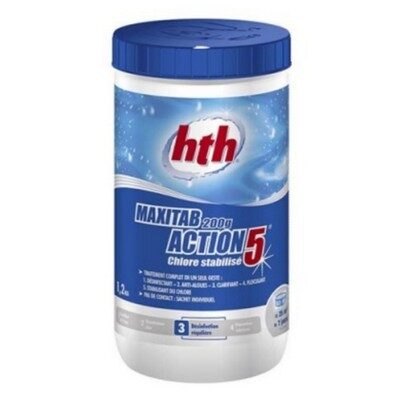 Таблетки стабилизированного хлора многофункциональные 5 в 1 HTH Maxitab Action 5 20гр. 1,2 кг
